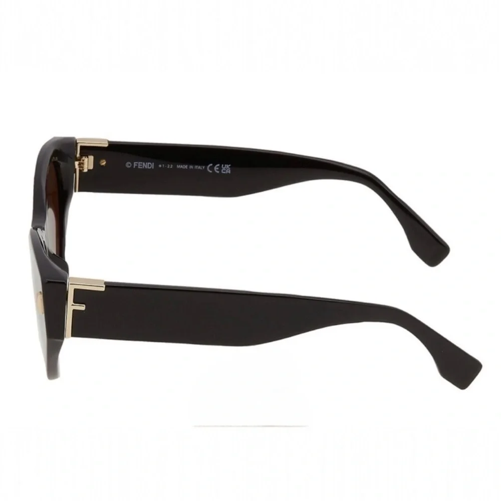 FENDI Brown Oversized Cat Eye UV Sunglasses Style FE400351 01E FENDI F logo NEW